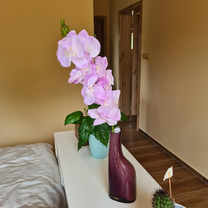 Umělé květiny orchidej - světle fialová - Dárky
