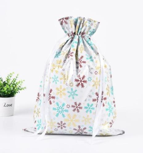 Vánoční dárkový balicí sáček se šňůrkou - 51x39 cm - sněhové vločky Vánoční dárkový balicí sáček se šňůrkou - 51x39 cm - sněhové vločky - Dárky