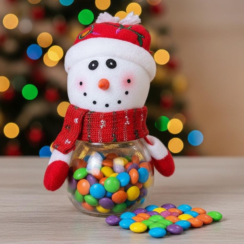 Vánoční dóza na sladkosti - sněhulák