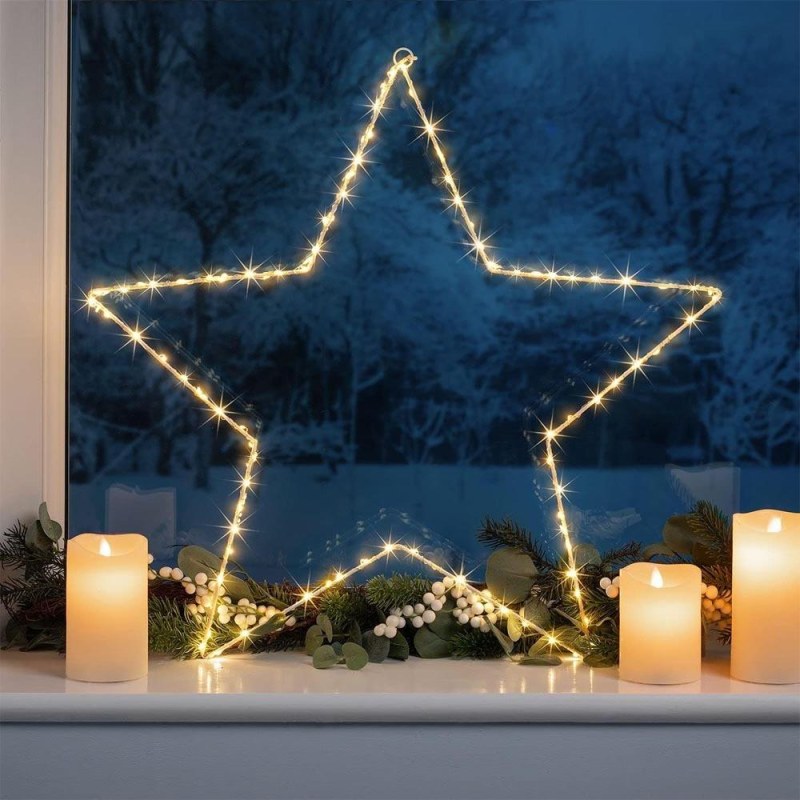 Vánoční LED kovová hvězda - Dárky