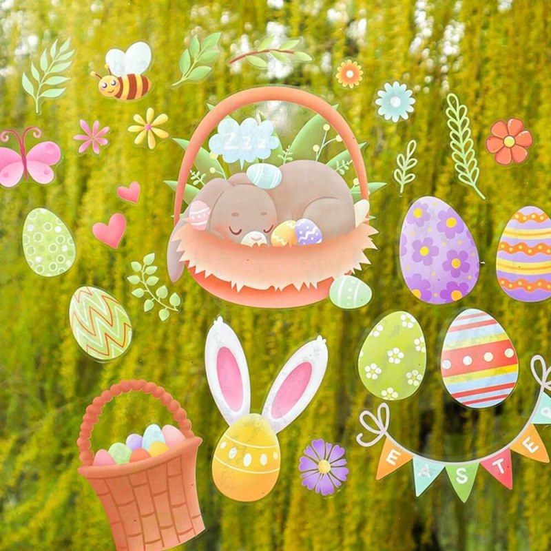 Velká sada velikonočních samolepek na okno 9 archů