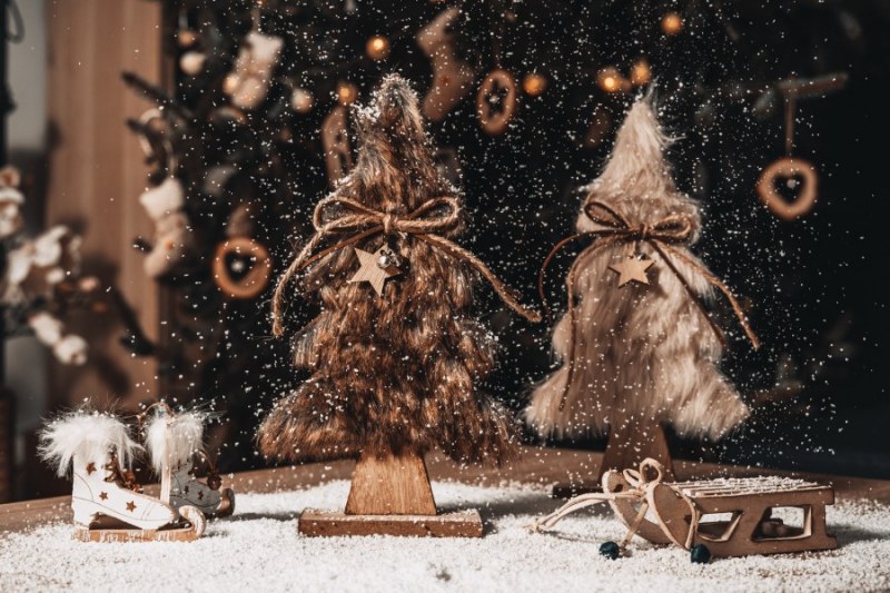 Vánoční stromeček s kožešinou - Vánoční dekorace