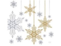 Ubrousek 40x40 Dsoft Snowstars White 12ks