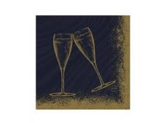 Ubrousek 40x40 Dsoft Sparkly Cheers Black 60ks