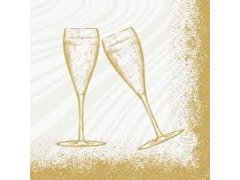 Ubrousek 24x24 sparkly Cheers White 50ks