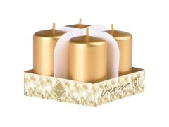 Adventní válec 4ks 38x60 zlaté barvy svíčky