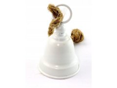 Závěsný kovový zvonek - bílý 11cm