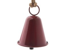 Závěsný plechový zvonek - červený 13cm