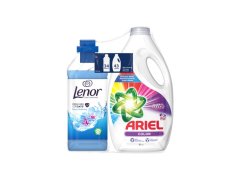 Ariel gel 43dávek /2,5l +Lenor Spring 850ml/34dávek