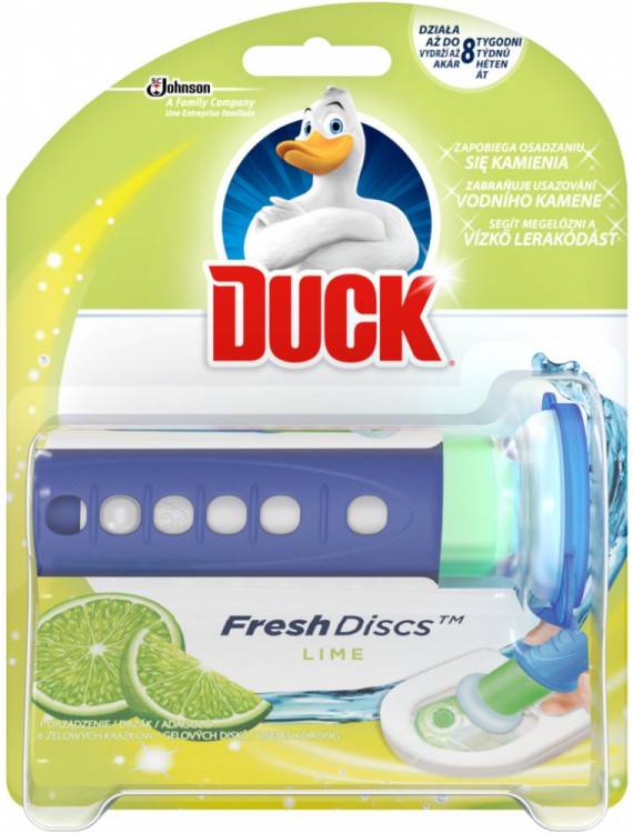 WC Duck Fresh Discs 36ml Limetka - WC přípravky Závěsy na WC a pissoárové kostky