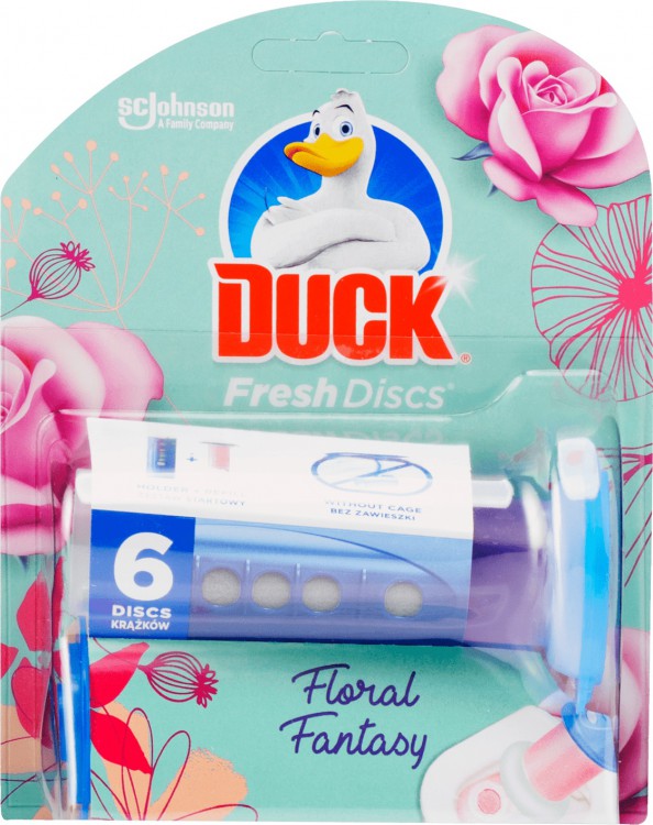 WC Duck Fresh discs Flowers 36ml - WC přípravky Závěsy na WC a pissoárové kostky