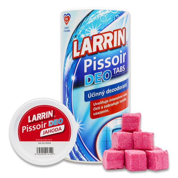 Larrin Pissoar deo Jahoda 900g tuba - WC přípravky Závěsy na WC a pissoárové kostky