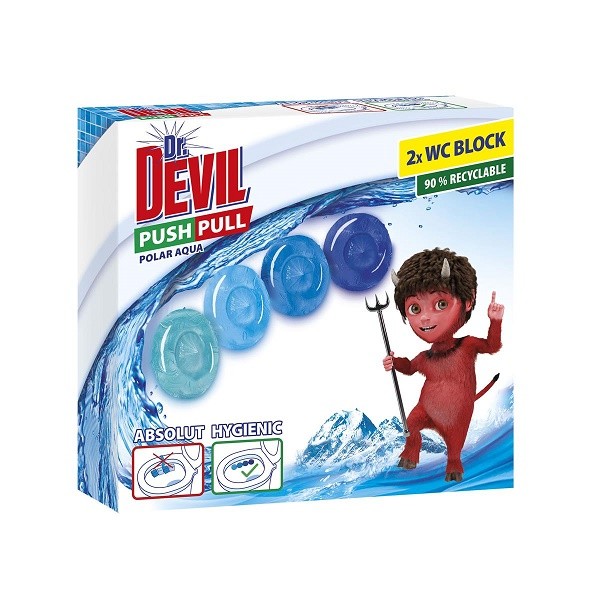 Dr.Devil WC PUSH pull gel 2x20g Polar Aq - Drogerie Koupelna a&nbsp;WC Vonné závěsky
