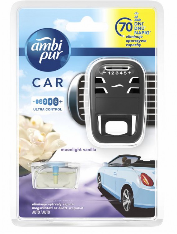 Ambi Pur Car květ Vanilky 7ml komplet - Osvěžovač vzduchu Do automobilů