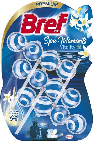 Bref De Luxe 3x50g Vitality Spa Moments - WC přípravky Závěsy na WC a pissoárové kostky