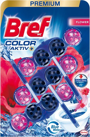 Bref color aktiv 3x50g Flower kuličky - WC přípravky Závěsy na WC a pissoárové kostky