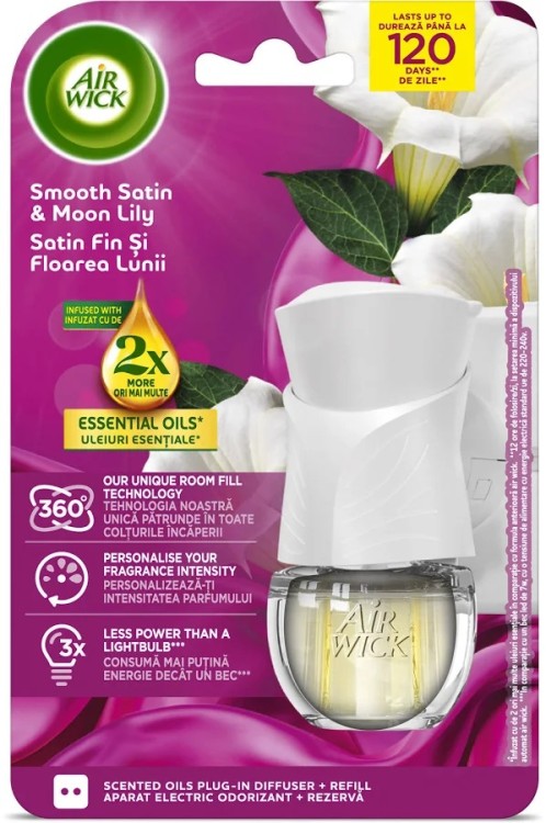 AirWick elektrický osvěžovač komplet 19ml Smooth Satin - Drogerie Osvěžovače a&nbsp;svíčky Elektrické