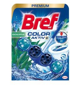 Bref Blue Aktiv Color Eukalyptus 50g kul - WC přípravky Závěsy na WC a pissoárové kostky