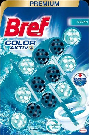 Bref Color Power 3x50g Ocean kul - WC přípravky Závěsy na WC a pissoárové kostky
