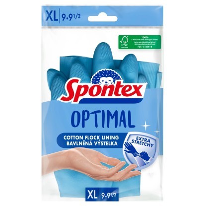 gumové Rukavice XL Optimal Spontex - Úklidové a&nbsp;ochranné pomůcky Rukavice gumové - úklidové
