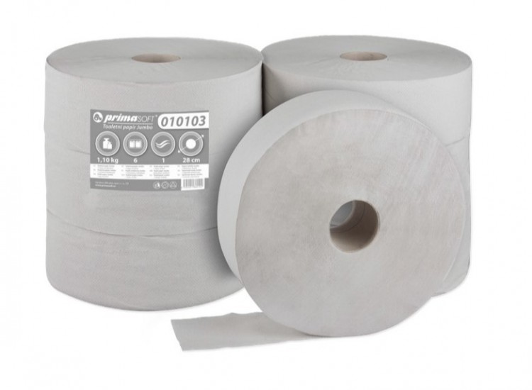 TP Jumbo 1vr. šedý 280mm - Papírové a hygienické výrobky Toaletní papíry TP do zásobníků