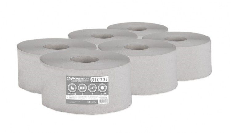 TP Jumbo 1vr. šedý 190mm - Papírové a hygienické výrobky Toaletní papíry TP do zásobníků