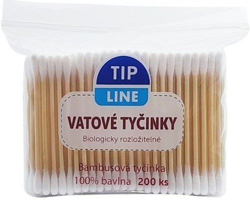 Vatové tyčinky 200ks TIP Line sáček - Kosmetika Pro ženy Péče o&nbsp;obličej Vatové tyčinky