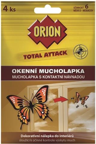 Orion okenní mucholapka 4ksTotal Attack - Chemické výrobky Hubiče, odpuzovače hmyzu, šampony pro psy