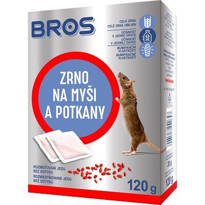 Bros -zrní na myši a potkany 120g - Chemické výrobky Hubiče, odpuzovače hmyzu, šampony pro psy
