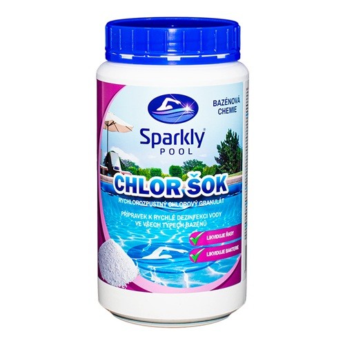 Sparkly Pool chlor šok 1kg rychlorozpustný - Zahradní a&nbsp;sezónní produkty Bazénová chemie