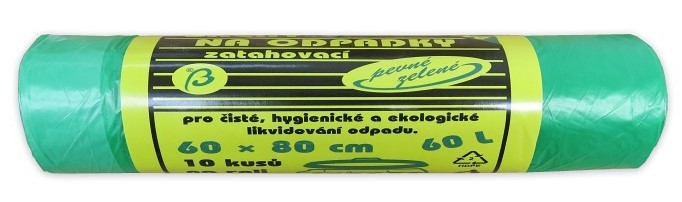 Sáčky do koše 60x80 zatahovací 60l zelektrický 10ks - Úklidové a ochranné pomůcky Obalový materiál Sáčky do koše 40l - 120l