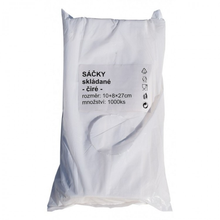 Sáčky skládané 10+6x24cm 1000ks - Úklidové a&nbsp;ochranné pomůcky Obalový materiál Mikrotenové sáčky