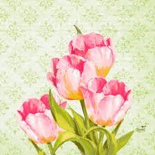 Ubrousek 33x33 3V Love Tulips 50ks