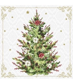 Ubrousek D-SOFT 40X40CM CHRISTMAS TRE 12ks - Restaurace a rauty Ubrousky, kapsy na příbory 3 vrstvé ubrousky