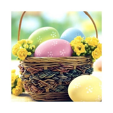 Ubrousek 33x33 3Vr Easter Basket 20ks - Restaurace a rauty Ubrousky, kapsy na příbory 3 vrstvé ubrousky