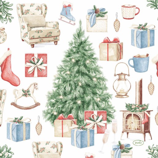 Ubrousek 33x33 3Vr Tree and Gifts 20ks - Restaurace a&nbsp;rauty Ubrousky, kapsy na příbory 3 vrstvé ubrousky