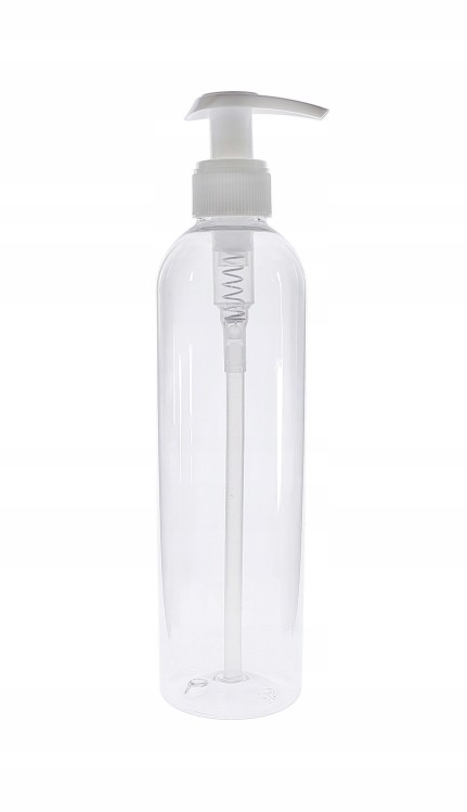 Round Lahvička s&nbsp;pumpičkou 250ml transparentní - Úklidové a&nbsp;ochranné pomůcky Stěrky, stahovače vody. rozprašovače