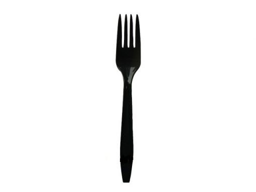 Vidlička plastová 18cm/100ks černá opakov.použití