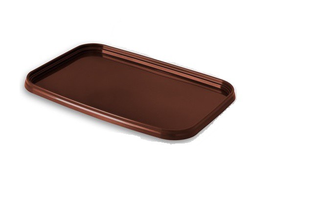 Víčko hnědé 19x14cm (100ks) - Jednorázové nádobí Kelímky, tácky, talíře, boxy