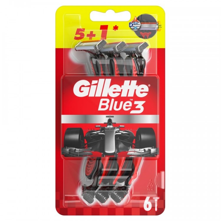 Gillette Blue 3 strojky holítka 3ks Plus RED - Kosmetika Pro muže Péče o&nbsp;obličej Holení