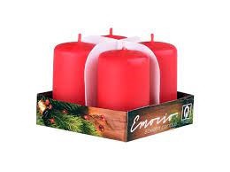 Svíčka advent 4ks červená 38x60/30421 - Svíčky, svícny a lampové oleje Svíčky