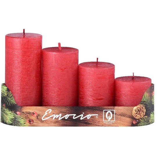 Svíčky adventní Červená 4 x stupňované, d - Svíčky, svícny a lampové oleje Svíčky