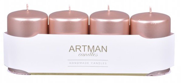 Svíčka Artman 4ks 6x9cm měděná - Svíčky, svícny a lampové oleje Svíčky