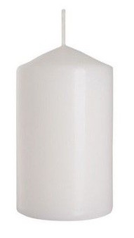 Svíčka válec Bílá 6x10cm Bispol - Svíčky, svícny a&nbsp;lampové oleje Svíčky