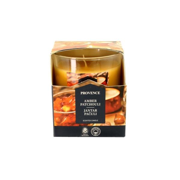 Vonná svíčka ve skle PROVENCE 20 hodin jantar a&nbsp;pačuli 130g - Drogerie Osvěžovače a&nbsp;svíčky Svíčky
