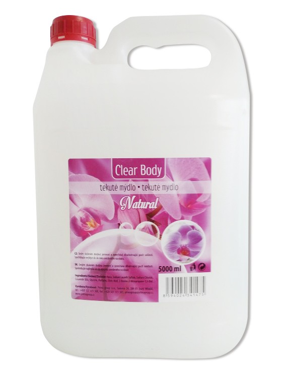 tekuté mýdlo Clear Body Natural bílé 5l - Péče o tělo Tekutá mýdla Bez dávkovače