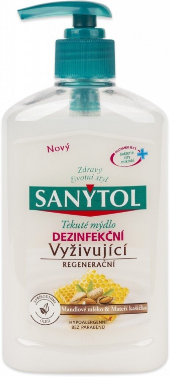 Sanytol dezinfekce mýdlo 250ml mandl+mat.kašičk - Kosmetika Hygiena a ochrana pro ruce Tekutá mýdla dezinfekční