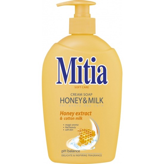 Mitia 500ml tekuté mýdlo Honey a Milk pumpi - Kosmetika Hygiena a ochrana pro ruce Tekutá mýdla s pumpičkou