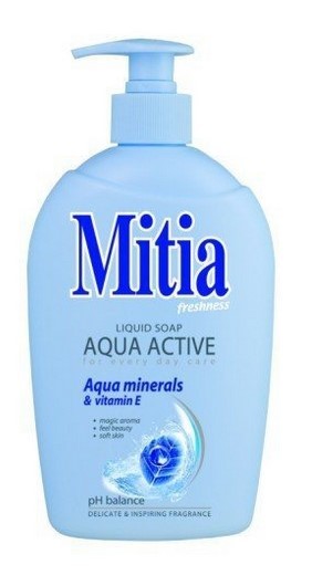 Mitia 500ml tekuté mýdlo Aqua active - Kosmetika Hygiena a ochrana pro ruce Tekutá mýdla s pumpičkou