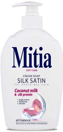 Mitia 500ml tekuté mýdlo Silk satin pumpa - Kosmetika Hygiena a ochrana pro ruce Tekutá mýdla s pumpičkou